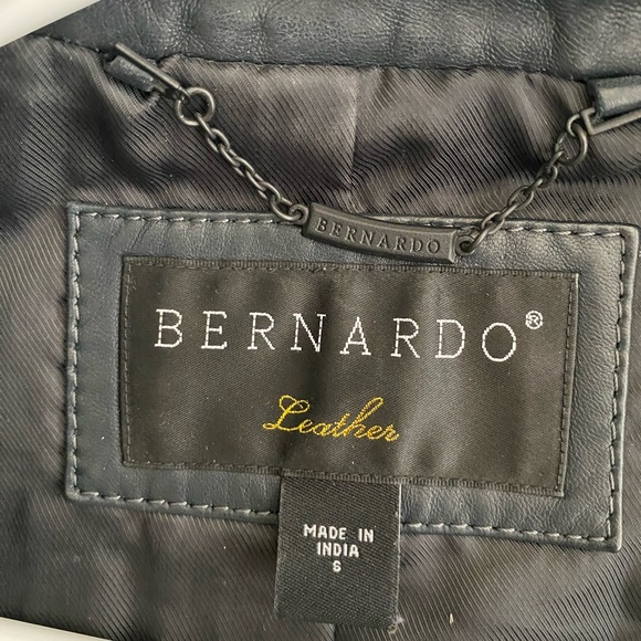 Navy Leather Jacket - Picture 3 of 3